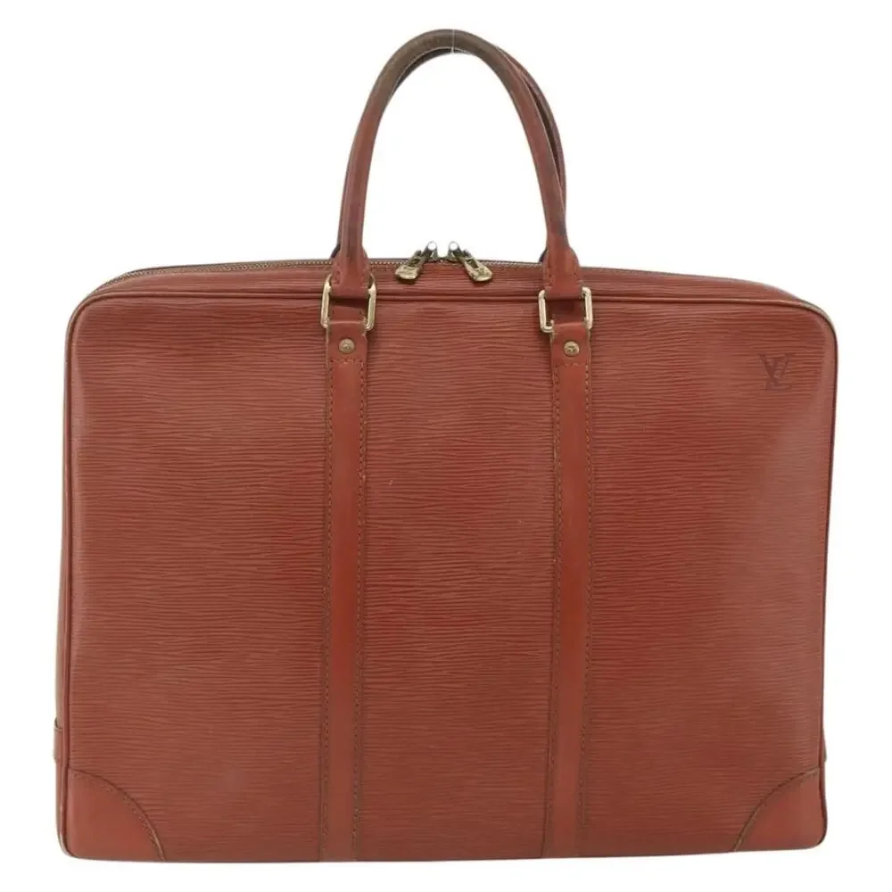 Louis Vuitton Epi Porte Documents Voyage Business Bag Brown